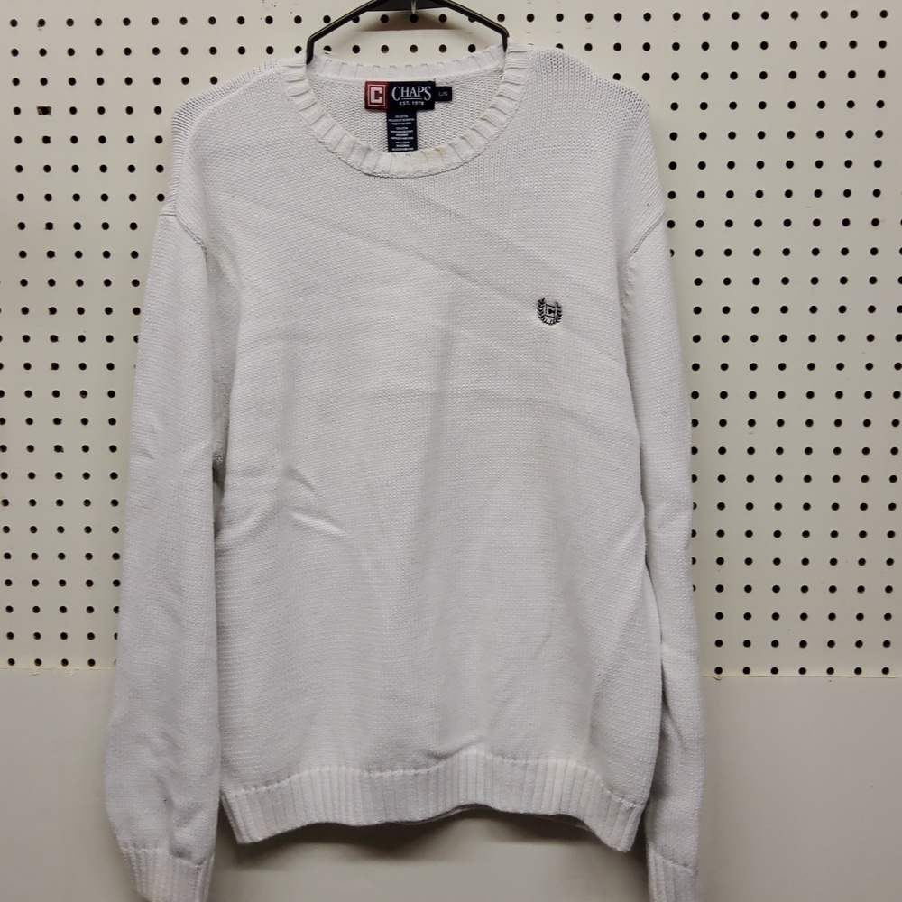 Chaps grandpa sweater white men's size large good condition